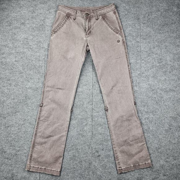 Gramicci Pants Womens 2 Straight Leg Y2K Stretch Casual Outdoor Hiking Roll Tab - Picture 1 of 8
